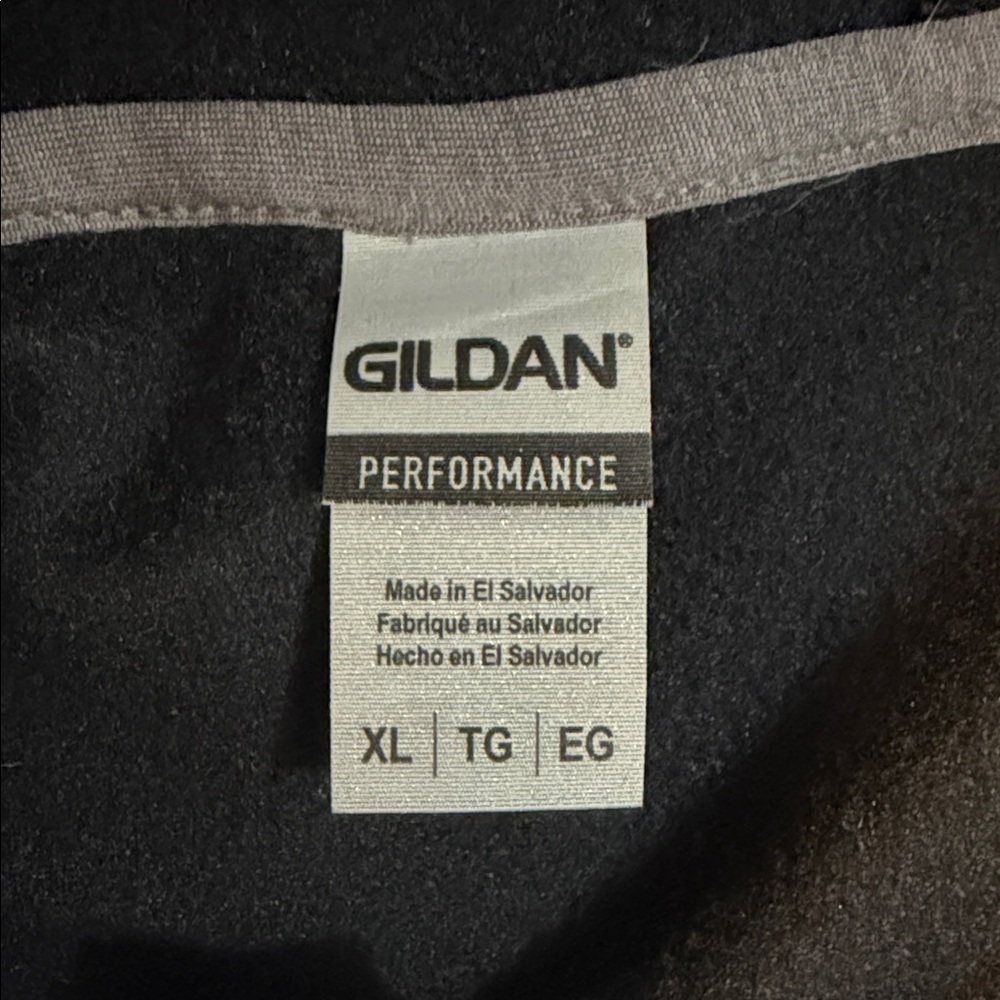 Gildan Black Hoodie with Blue Text - Picture 6 of 6